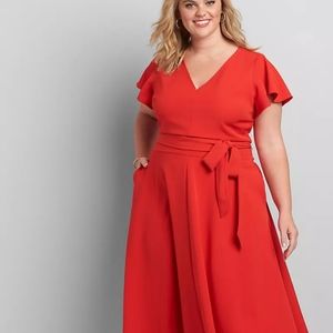 Red Lane Bryant Lena Hi-Low Dress